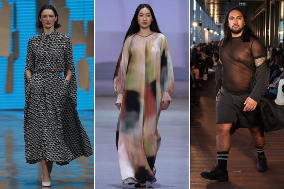 Models wearing Kate Sylvester, Juliette Hogan and Zambesi at New Zealand Fashion Week.