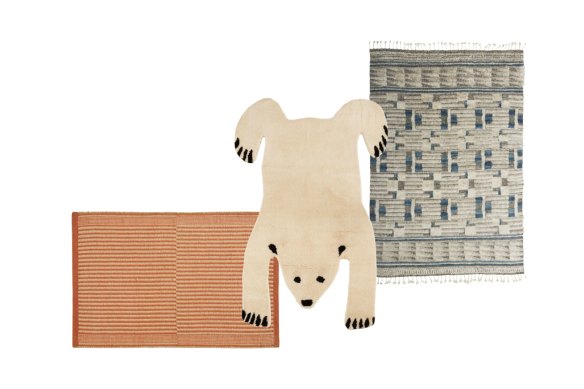 “Tapis” rug; “Polar Bear” rug; “Rabat” rug.