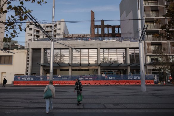 The new entrance was days away from opening when the nearby fire struck. 