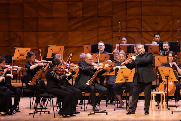 Chief conductor of the Melbourne Symphony Orchestra Jaime Martín plays the flute at Strauss and Mozart at the Melbourne Recital Centre, February 28, 2026.