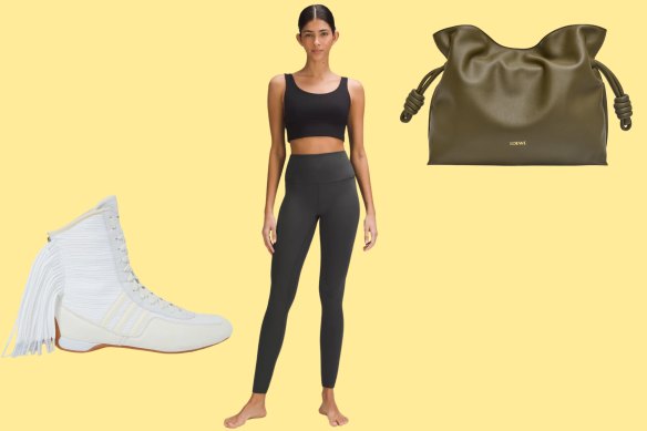 Marie du Petit Thouars loves Lululemon “Align” leggings, Stella McCartney trainers and a Loewe clutch.