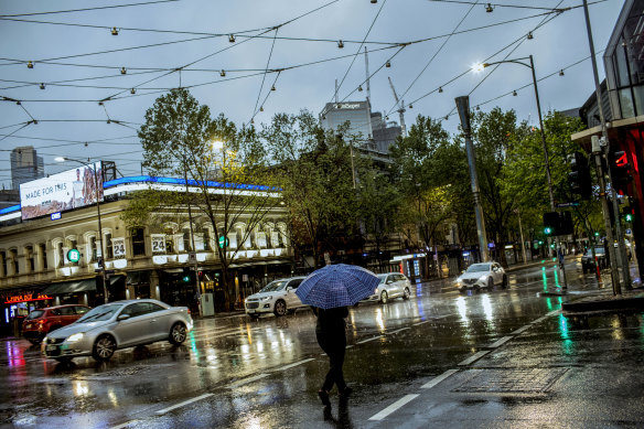 Melbourne woke to a wet Monday morning, with 14 days to get average daily case numbers down to five in order for further lockdown restrictions to be eased.