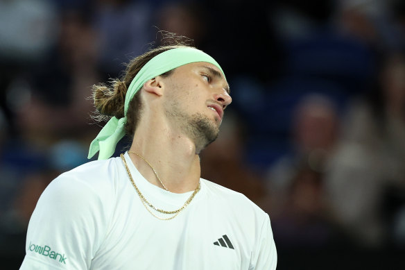 Frustration: Zverev expressed real displeasure with his game for the first time this match.