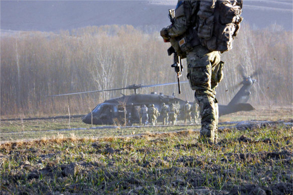 A special forces soldier on the ground in Afghanistan.