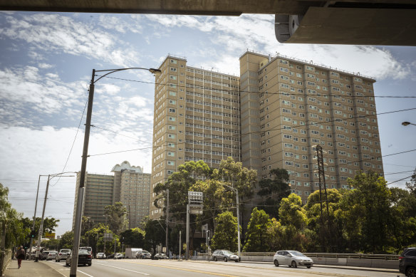 The housing tower at 120 Racecourse Road, Flemington is one of the first three set to be demolished and rebuilt.