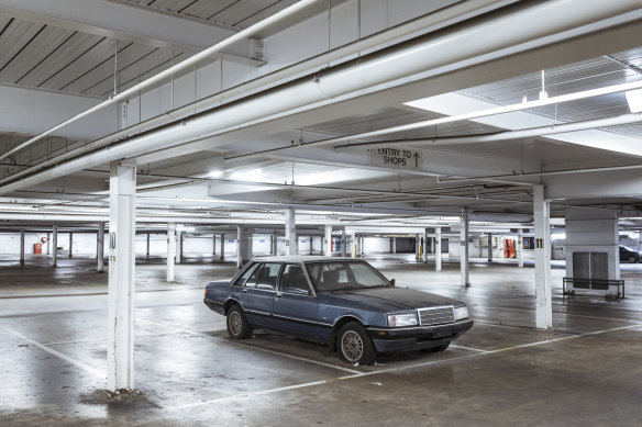 A lonely Ford in the car park at Northcote Plaza.