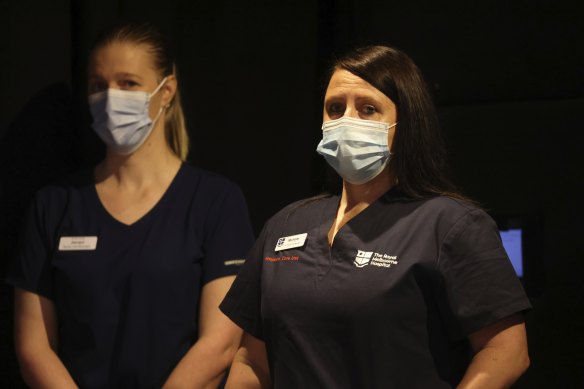 Senior Victorian nurses Jacqui Harper and Michelle Spence.