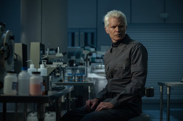 Timothy Olyphant as the inscrutable synthetic Kirsh in Alien: Earth.