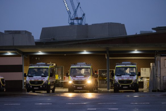 Ambulances at Northern Hospital in Epping.
