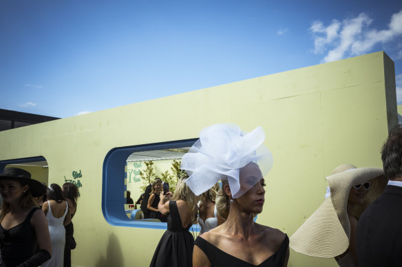 Attendees at the Birdcage at Flemington. 