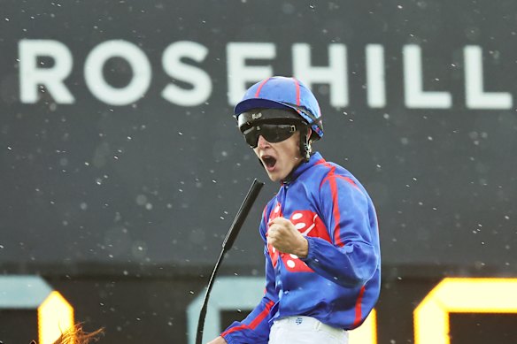 Zac Lloyd after winning the Golden Slipper on Guest House.