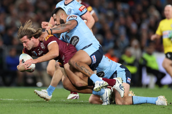 Pat Carrigan looms as one of the Maroons’ key figures.