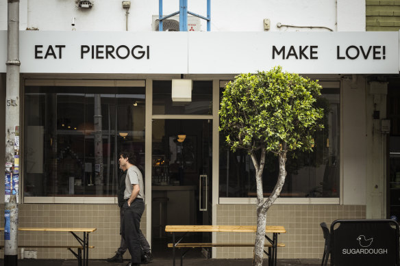 The exterior of the Polish restaurant.
