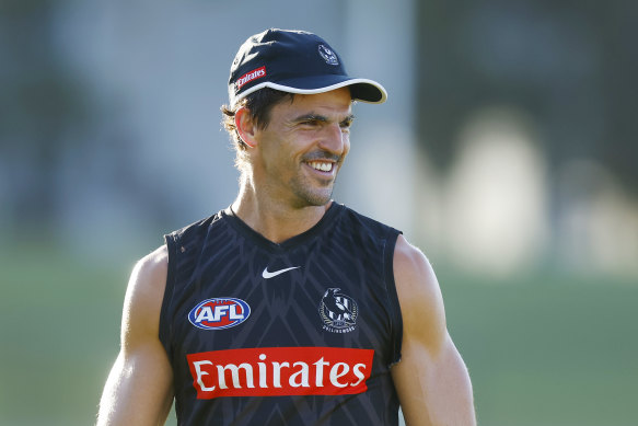 Scott Pendlebury at Magpies training on Saturday.