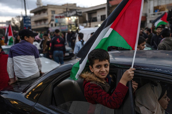 Hundreds of Sunni Muslims gather in celebration, marking the fall of Bashar al-Assad’s long and brutal reign in Syria.