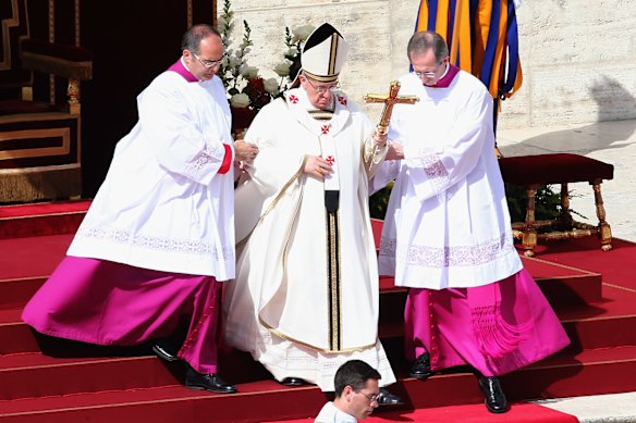 Pope Francis at his inauguration mass in St Peter’s Square in 2013. 