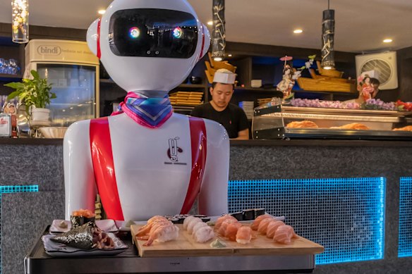 It’s probably best to give robot waiters a wide berth.
