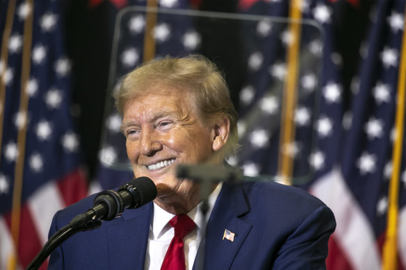 Donald Trump speaks at an event in the US state of Iowa on Saturday.