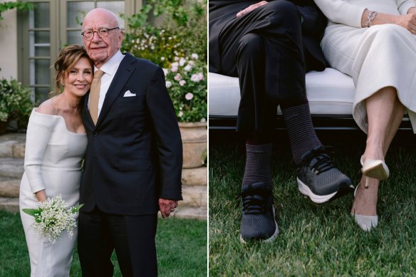 Rupert Murdoch and Elena Zhukova during their wedding ceremony at his vineyard estate California on June 1. 