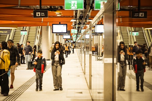 Walking through Anzac station.