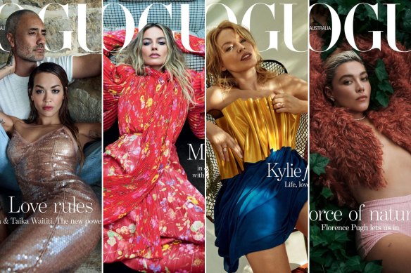 Rita Ora with Taika Waititi, Margot Robbie, Kylie Minogue and Florence Pugh on the cover of ‘Vogue’ Australia.