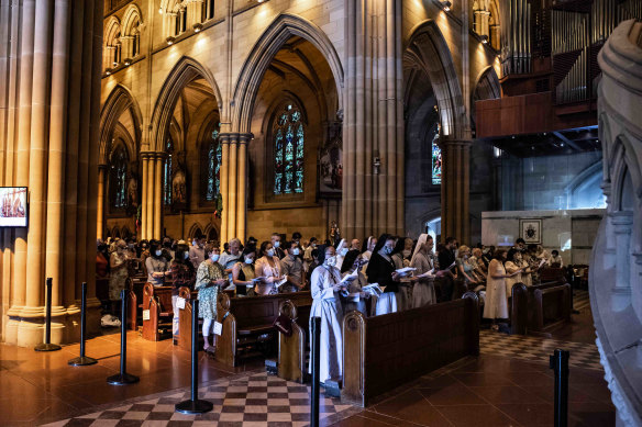 Sydneysiders attend Christmas mass at St Mary’s Cathedral last year.