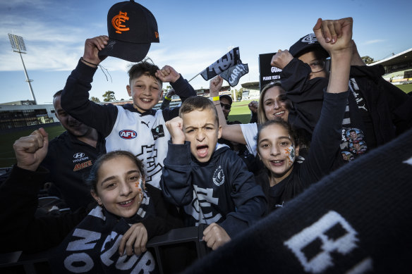 Fans pack the Princes Park live site.