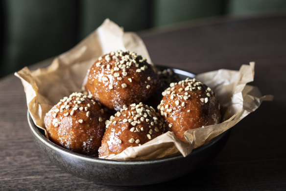 Doughnuts dusted with cinnamon myrtle sugar.