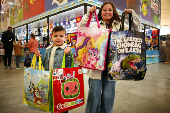 Showbags are a big drawcard for families visiting the Royal Melbourne Show.