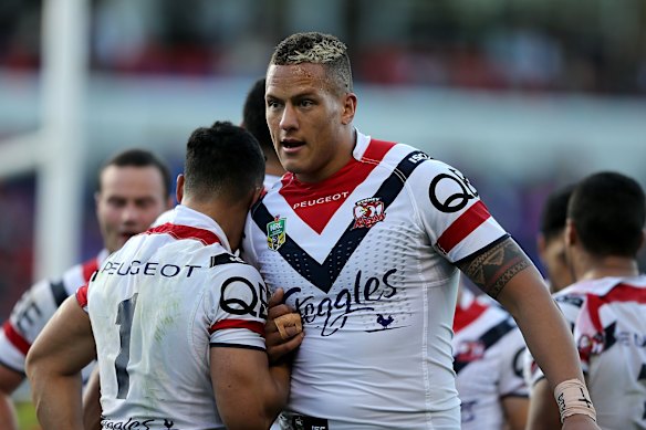 Kane Evans playing for the Roosters in 2015.