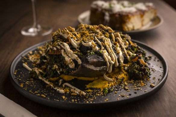 The six-hour braised then charred cabbage with sesame dressing.