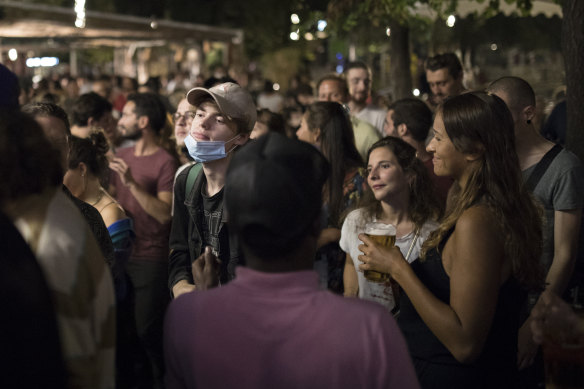 People gather at a bar in Marseille, southern France on September 12 
as French Prime Minister Jean Castex warned that the virus situation is "obviously worsening" in the country.