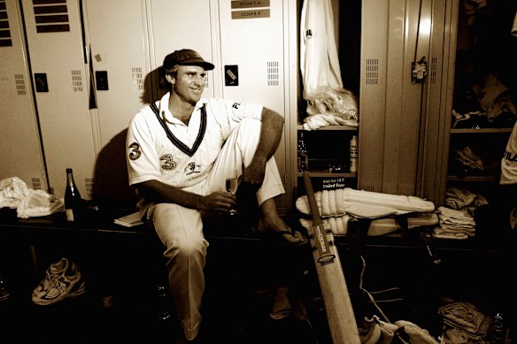 Matthew Hayden relaxes in the afterglow of his 380 against Zimbabwe.