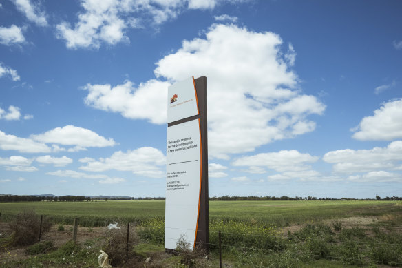 The space set aside for the new cemetery in Harkness in Melbourne’s outer west. 