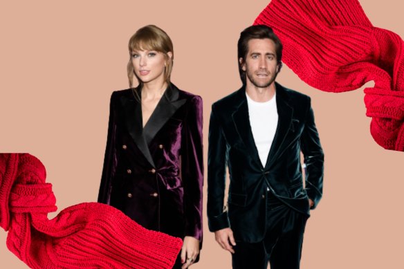 Taylor Swift was seen wearing the scarf in question (no, this red one isn’t the actual scarf) during late 2010, in multiple paparazzi shots with then-boyfriend, Hollywood actor Jake Gyllenhaal.