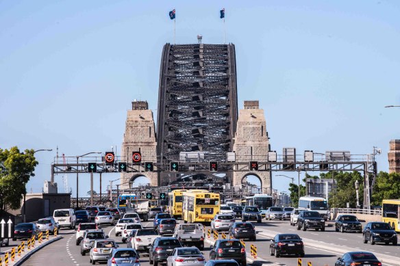 Motorists are charged only for southbound trips on the Sydney Harbour Bridge at present.