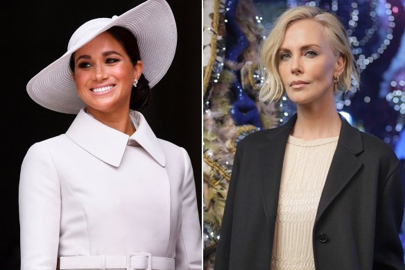 Meghan, Duchess of Sussex, at Queen Elizabeth’s Platinum Jubilee celebrations in June, 2022, wearing Dior, will not become a face of the brand. Actor Charlize Theron, attending the Dior runway show in Paris in February, has a rumoured $US55 million deal with the luxury house. 