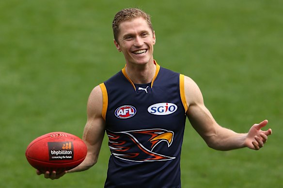 Adam Selwood at Eagles training in 2012.