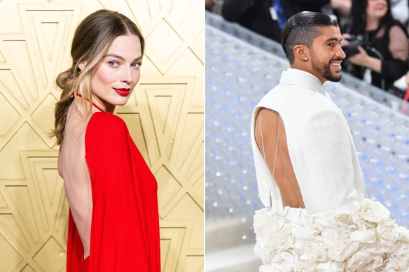 Margot Robbie and Bad Bunny have embraced the back-baring trend on the red carpet. 