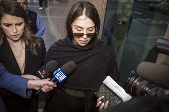 Jasmine Vella-Arpaci leaves court in 2019.