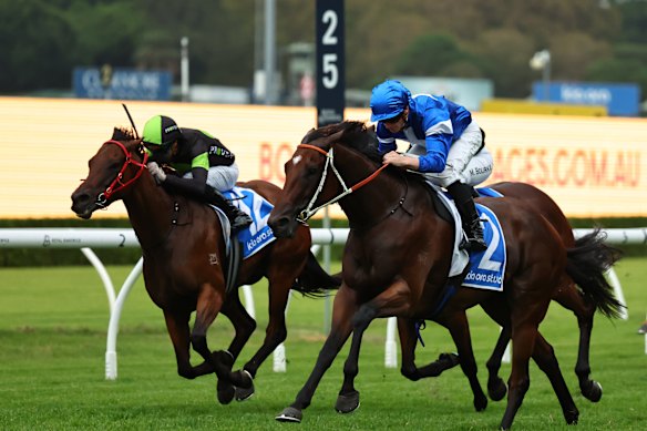 Gangsta Granny winning the Wenona Girl Quality at Randwick in March.