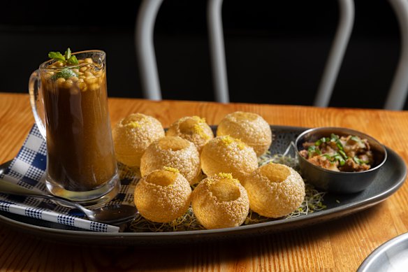 Pani puri is a great way to begin a meal at Bombay Meri Jaan.
