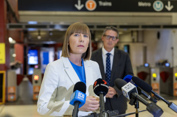 Transport Minister Jo Haylen outlines the government’s offer to rail workers on Tuesday.