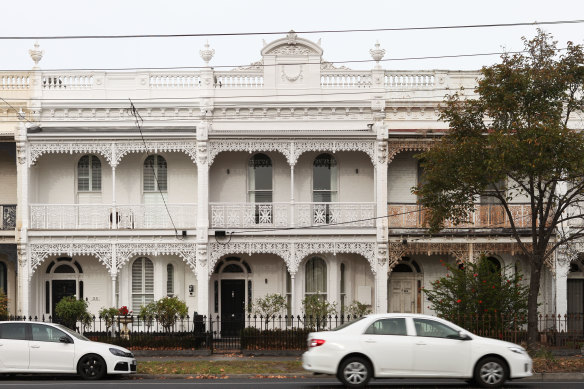 Victorian terrace houses in Middle Park.