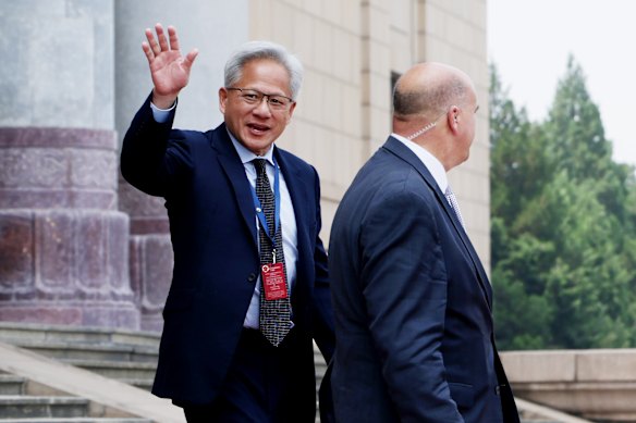 Nvidia’s Jensen Huang is travelling with the US delegation in Beijing.