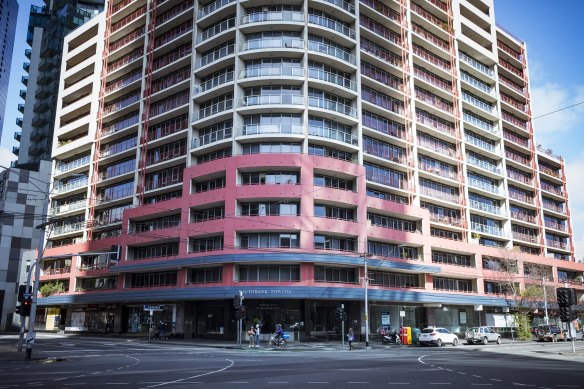 The apartment building at 83 Queensbridge Street, Southbank. 