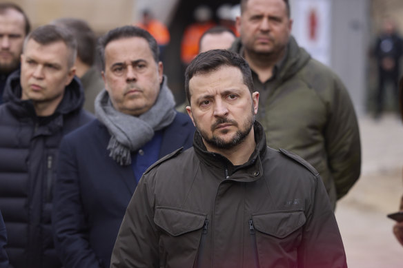 The sound of a large explosion echoed as President Volodymyr Zelensky visited the war-torn city of Odessa.