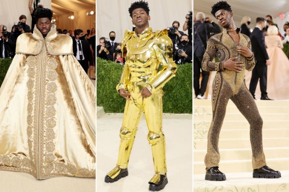 Lil Nas X’s red carpet transformation.