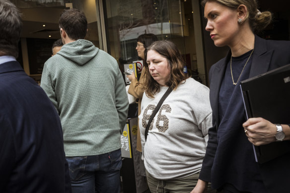 Erin Patterson leaves her lawyers’ office after a meeting on Tuesday.