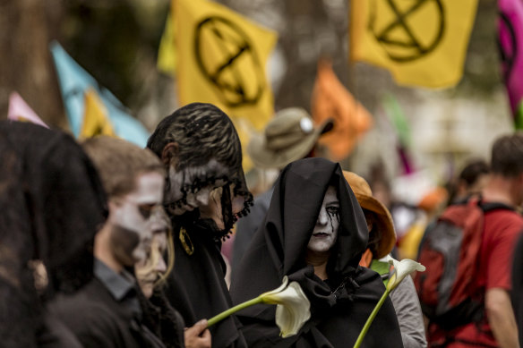 An Extinction Rebellion protest in Melbourne last year.